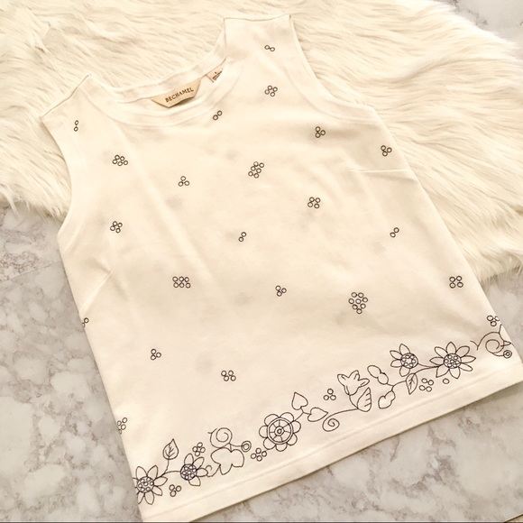 B E C H A M E L : Floral Embroidered Cotton Tank - Picture 4 of 6